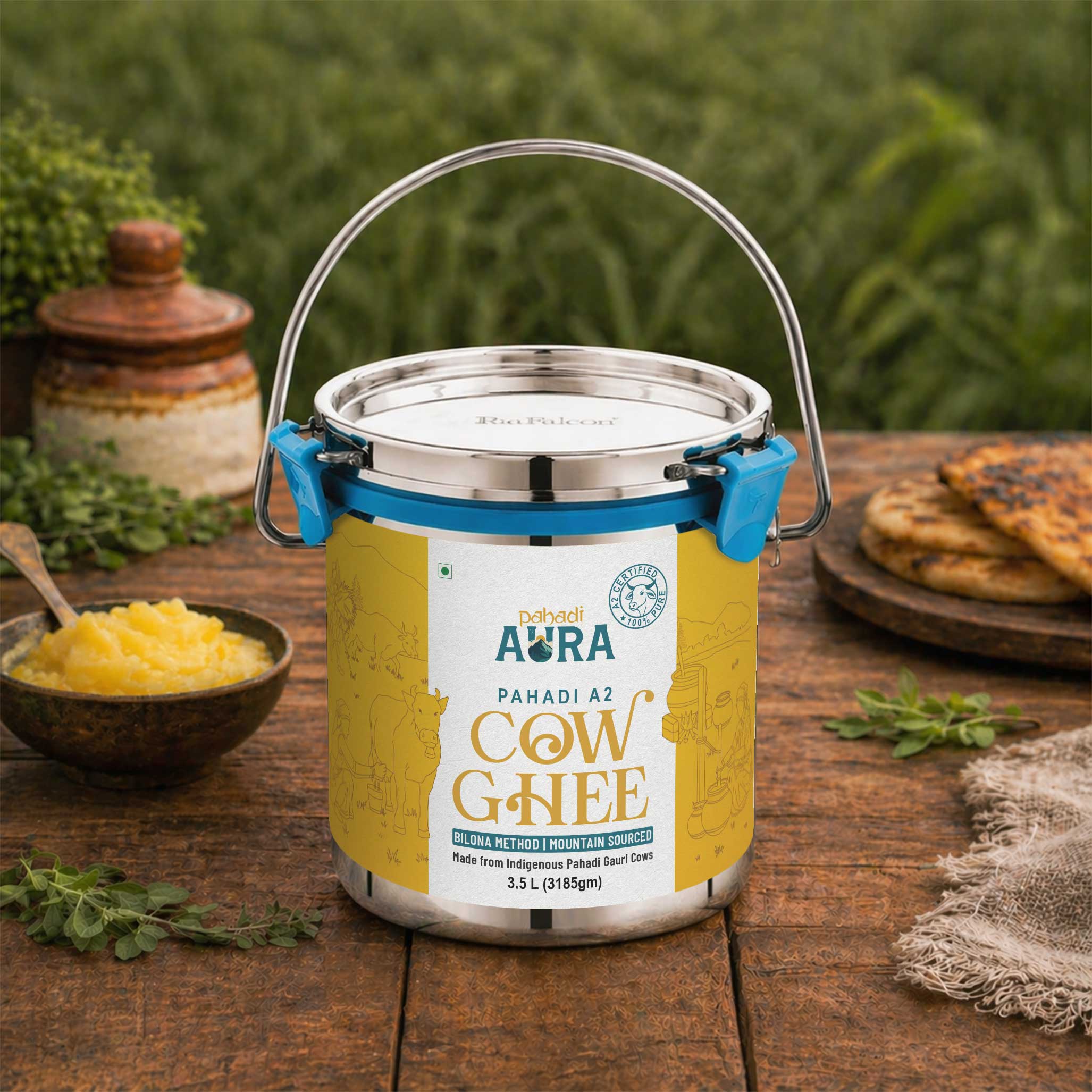 Pahadi A2 Cow Ghee - 3.5L Container